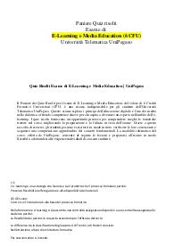 Quiz Risolti Esame di E-Learning e Media Education | UniPegaso