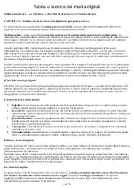 Riassunto di Teoria e Tecniche dei Media Digitali