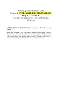 PANIERE QUIZ RISOLTI NUOVO Esame di Storia del Diritto Italiano Prof. Faldetta
