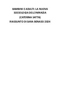 Bambini e adulti: la nuova sociologia dell'infanzia