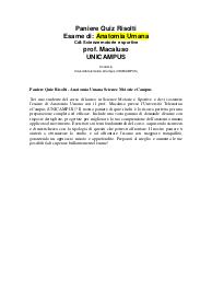 Paniere Quiz Risolti - Anatomia Umana Scienze Motorie eCampus