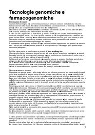 Tecnologie genomiche e farmaceutiche
