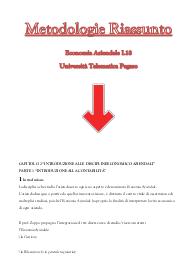 Metodologie Riassunto - Economia Aziendale L18 - Università Pegaso