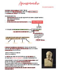 Appunti di filosofia 3ª superiore (Anassimandro, Pitagora e i pitagorici, Eraclito, Parmenide, pluralisti e sofisti