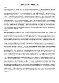 RIASSUNTI MATURITÀ GIOVANNI PASCOLI