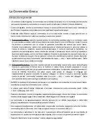 APPUNTI COMPLETI DI LETTERATURA GRECA - COMMEDIA E ARISTOFANE