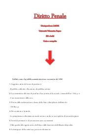 Diritto Penale - Giurisprudenza LMG01 - Università Telematica Pegaso