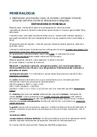Appunti di mineralogia