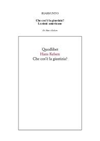 Riassunto del libro "Che cos'è la giustizia?" di Hans Kelsen