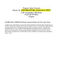 PANIERE QUIZ CORRETTI 2025 Esame Letteratura Italiana Test Prof. Caputo Pegaso