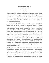 DE VULGARI ELOQUENTIA di Dante Alighieri, riassunto e analisi, tema o testo argomentativo