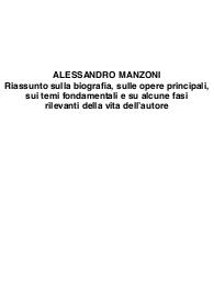 Alessandro Manzoni - Biografia, Opere Principali, Temi Fondamentali