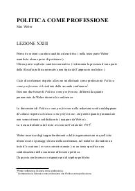 Filosofia politica: Politica come professione, Weber