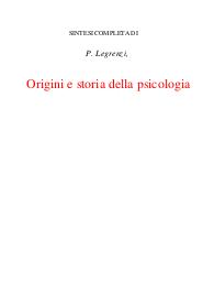 Origini e storia della psicologia
