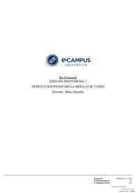 Paniere di DISEGNO INDUSTRIALE 1, Prof MANA, ECAMPUS - Chiuse