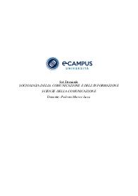 Paniere di SOCIOLOGIA DELLA COMUNICAZIONE E DELL’INFORMAZIONE, Prof PEDRONI, ECAMPUS - Chiuse