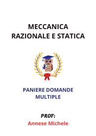 Paniere MECCANICA RAZIONALE E STATICA, Annese Michele, Ecampus, 2025 - RISPOSTE MULTIPLE