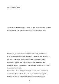 TEMA ITALO SVEVO: Vita, Opere e Storia
