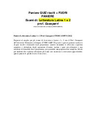 Paniere Letteratura Latina 1 e 2 Prof. Guasparri UNIECAMPUS 2024- NUOVO