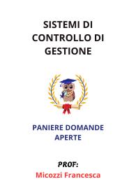 Paniere Svolto di SISTEMI DI CONTROLLO DI GESTIONE, Micozzi Francesca - RISPOSTE APERTE