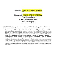 PANIERE 2025 Quiz+Aperte Anatomia Umana Prof. Macaluso eCampus Scienze Motorie