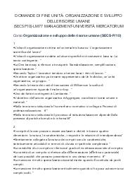 Corso Organizzazione e sviluppo delle risorse