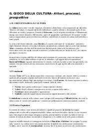 Riassunto del libro "Il gioco della cultura. Attori, processi, prospettive" di S.Stella e L.Salmieri
