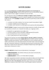 Sociologia: riassunto delle Istituzioni e di Status e Ruolo