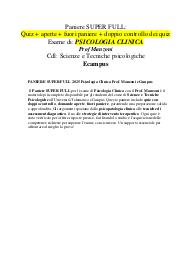 PANIERE SUPER FULL 2025 Psicologia Clinica Prof. Manzoni eCampus