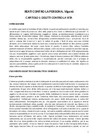 riassunto I REATI CONTRO LA PERSONA di Viganò