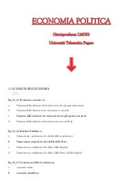 ECONOMIA POLITICA - Giurisprudenza LMG01 - Telematica Pegaso