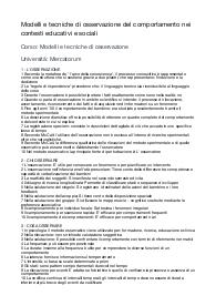 Modelli e tecniche di osservazione del comportamento