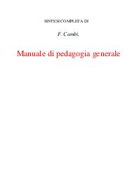 Appunti di pedagogia generale Cambi