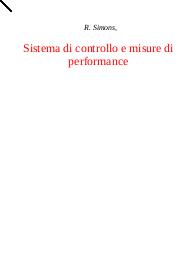 Sistemi di controllo e misure di performance - Robert Simons
