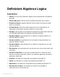 Definizioni Algebra e Logica