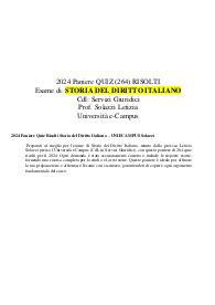 2024 Paniere Quiz Risolti Storia del Diritto Italiano – UNIECAMPUS Solazzi