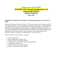 PANIERE NUOVO RISOLTO 2024 Master 1316 Strategie Organizzative e Innovazione PA