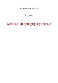 Manuale di pedagogia generale 1