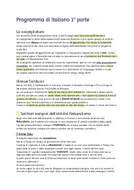 RIASSUNTO PROGRAMMA ITALIANO MATURITÀ
