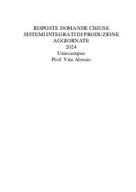Risposte domande chiuse sistemi integrati di produzione aggiornate 2024 uniecampus