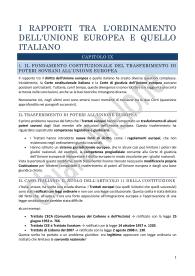 Riassunto COMPLETO del cap.IX del manuale "istituzioni di diritto dell'Unione europea- U.Villani"