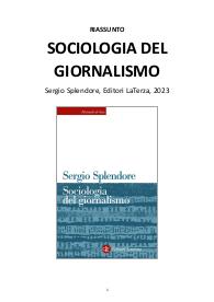 Riassunto "Sociologia del giornalismo" di Splendore, 2023