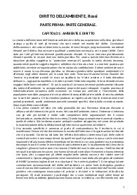 riassunto DIRITTO DELL'AMBIENTE di Rossi