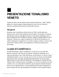 Riassunto sul tonalismo veneto