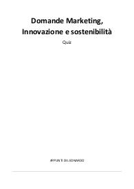 Domande & Risposte Esame di Marketing: innovazione e sostenibilità - Pratesi - Roma Tre