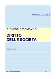 Dispensa completa di DIRITTO DELLE SOCIETA' - 2024