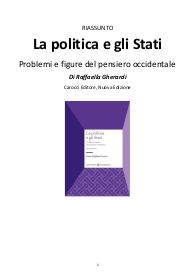 Riassunto "La politica e gli Stati: Problemi e Figure del Pensiero Occidentale" di R. Gherardi, 2022