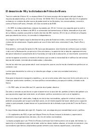 Storia della Spagna dal “desastre de 98” fino alla Costituzione del ‘78 in lingua spagnola