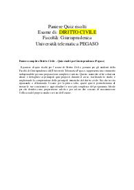 Paniere completo Diritto Civile – Quiz risolti per Giurisprudenza (Pegaso)