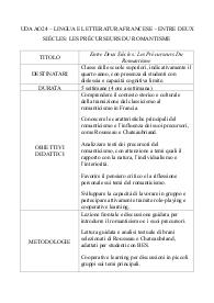 UDA AO24 – LINGUA E LETTERATURA FRANCESE - ENTRE DEUX SIÈCLES: LES PRÉCURSEURS DU ROMANTISME